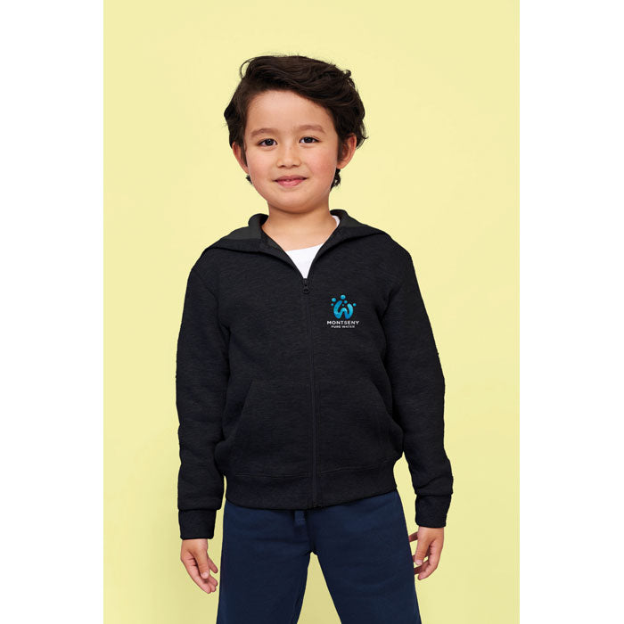 Branded Kids Zip Hoodie in use