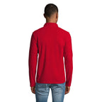 Branded men's fleece jacket, back view
