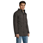 Branded padded jacket, side view