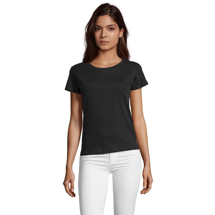 Branded Fitted Women's T-Shirt in Black