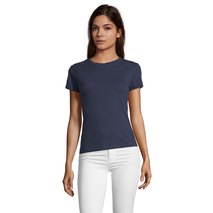 Branded Fitted Women's T-Shirt in Blue