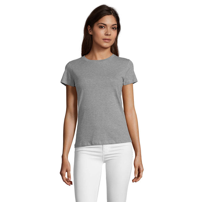 Branded Fitted Women's T-Shirt in Grey