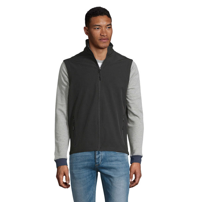 Branded Men's Softshell Gilet in Black