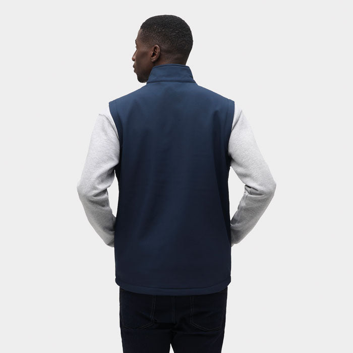 Branded Men's Softshell Gilet in use