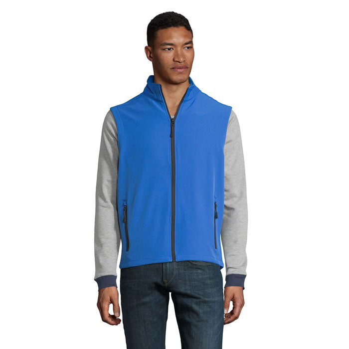 Branded Men's Softshell Gilet in Blue