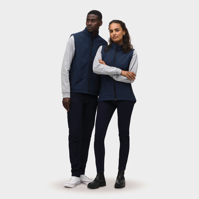 Branded Women's Softshell Gilet in use