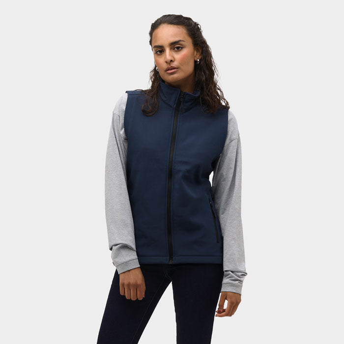 Branded Women's Softshell Gilet in use