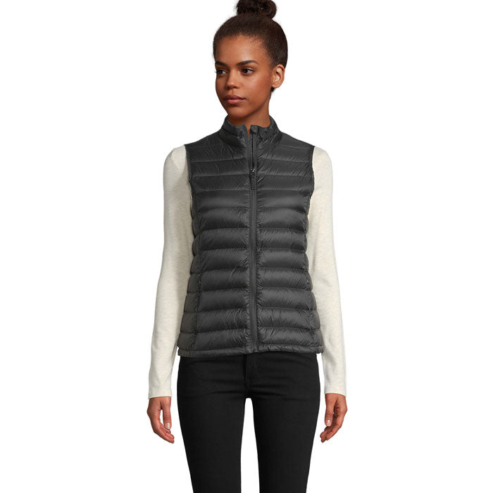 Branded Women's Packable Down Gilet in Black