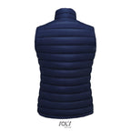 Branded women's packable down gilet, back view