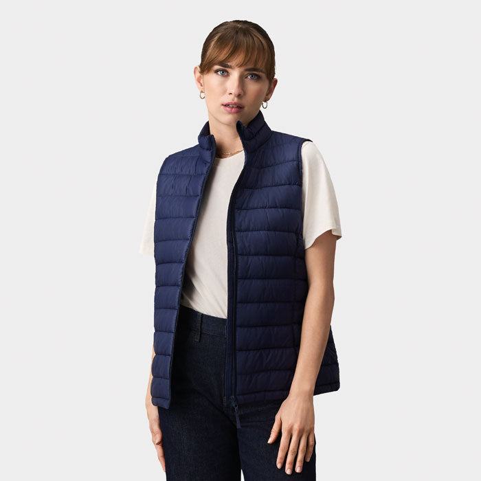Branded Women's Packable Down Gilet in use