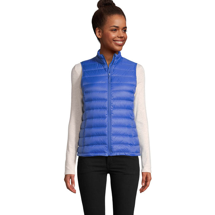 Branded Women's Packable Down Gilet in Blue