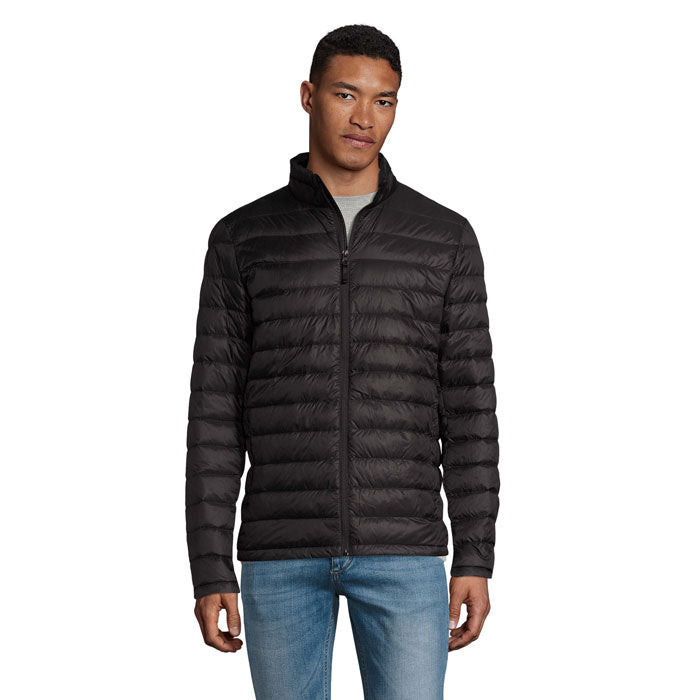Branded Men's Packable Down Jacket in Black