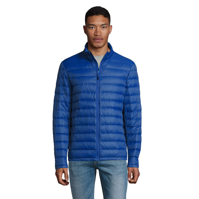 Branded Men's Packable Down Jacket in Blue