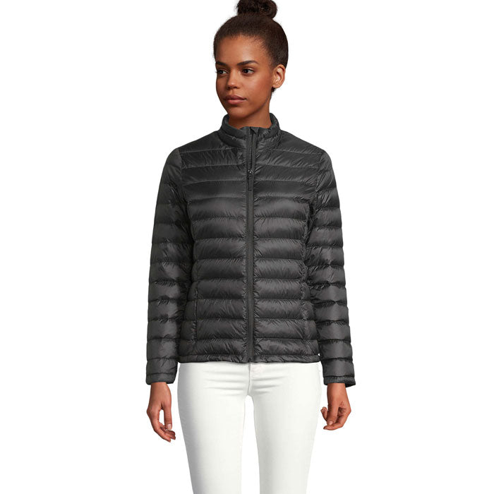 Branded Women's Packable Down Jacket in Black