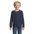 Branded Heavyweight Long Sleeve Kids T-Shirt in Blue
