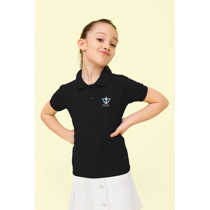 Branded Premium Kids Polo Shirt in Black