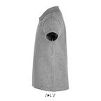 Grey premium kids polo shirt, side view