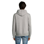Branded brushed fleece pullover hoodie, back view