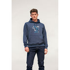 Branded Brushed Fleece Pullover Hoodie in use