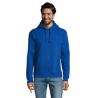 Branded Brushed Fleece Pullover Hoodie in Blue