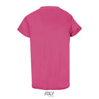 Pink branded sublimation t-shirt, back view