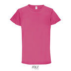 Pink branded sublimation t-shirt, front view