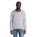 Branded Men's Zip Hoodie in Grey