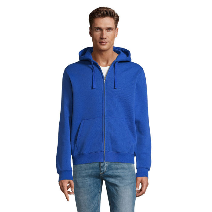 Branded Men's Zip Hoodie in Blue