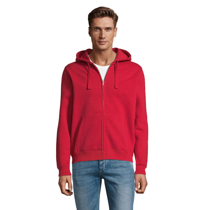 Branded Men's Zip Hoodie in Red