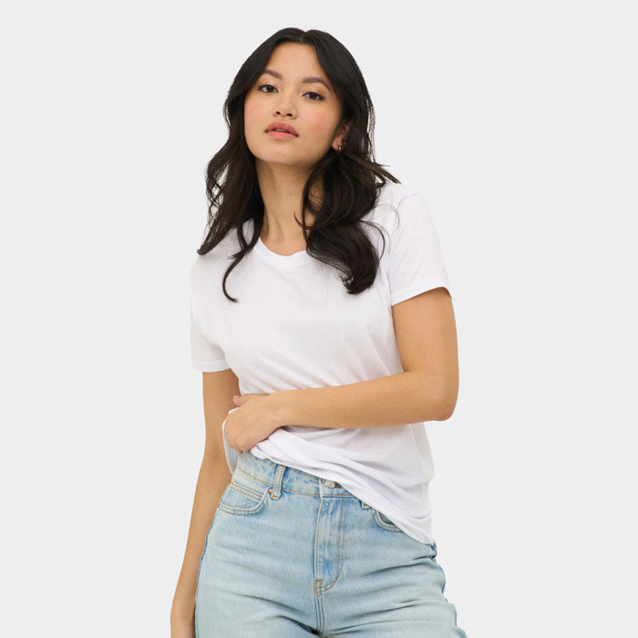 Branded Lightweight Organic T-Shirt in use