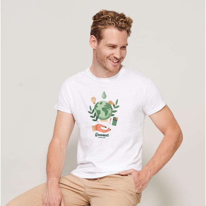 Branded Lightweight Organic T-Shirt in use