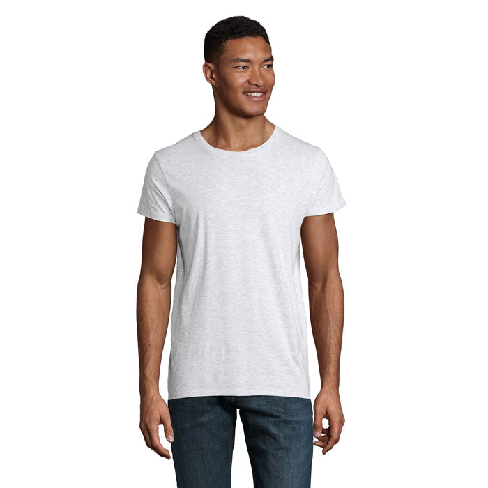 Branded Organic Fitted T-Shirt in Grey