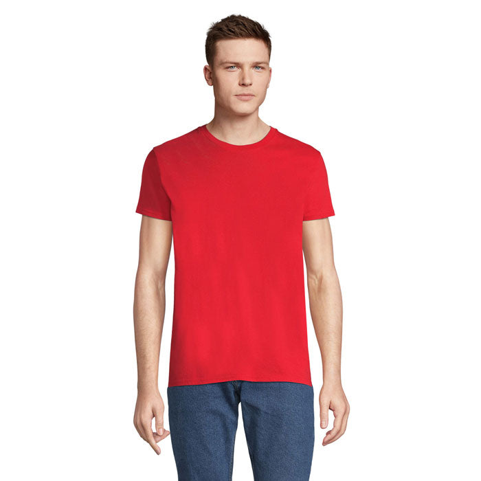 Branded Organic Fitted T-Shirt in Red