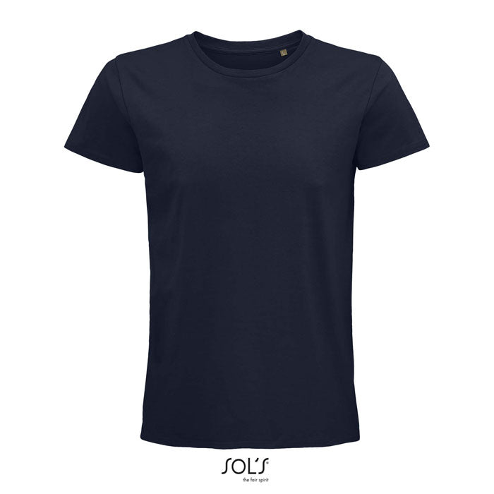 Branded Organic Fitted T-Shirt in Blue