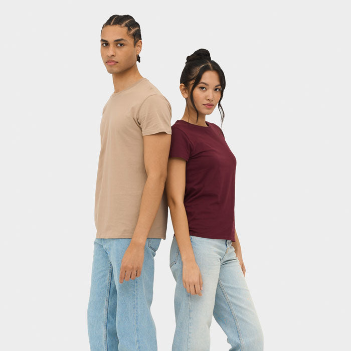 Branded Organic Fitted T-Shirt in use
