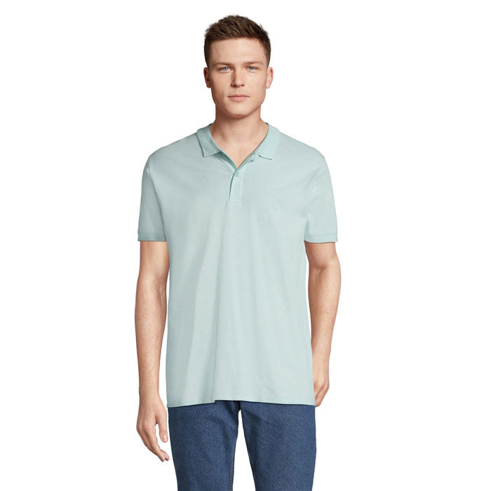 Branded Organic Piqué Men's Polo Shirt colour option AA