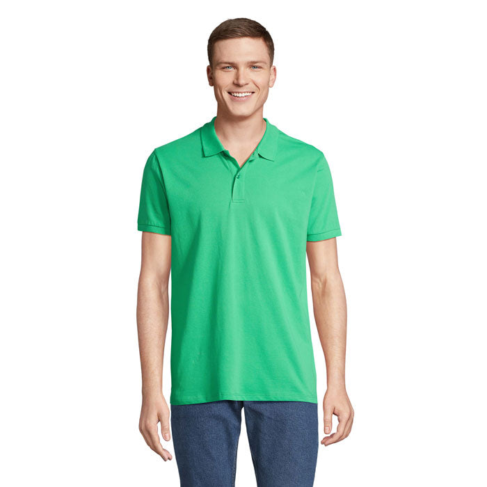 Branded Organic Piqué Men's Polo Shirt colour option EO