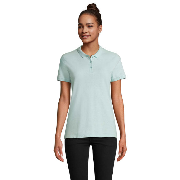 Branded Organic Piqué Women's Polo Shirt colour option AA