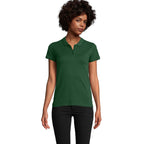 Branded Organic Piqué Women's Polo Shirt in Green