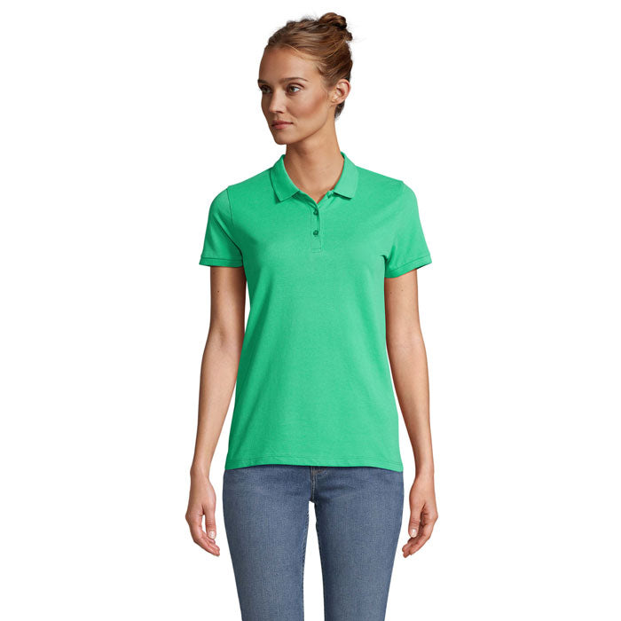 Branded Organic Piqué Women's Polo Shirt colour option EO