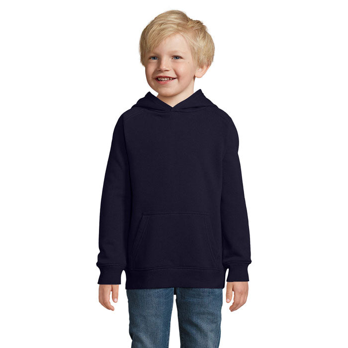 Branded Kids Organic Pullover Hoodie in Blue