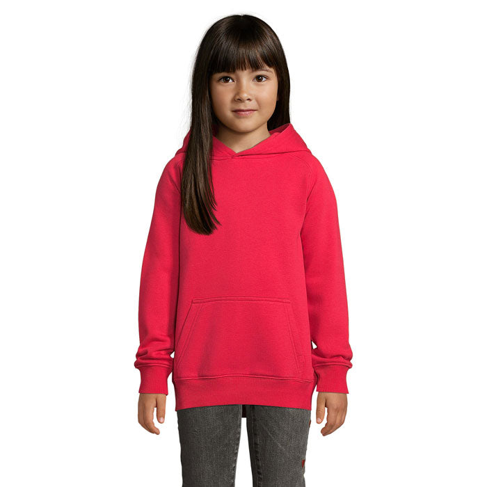 Branded Kids Organic Pullover Hoodie in Red