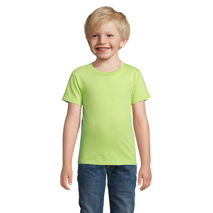 Branded Organic Fitted Kids T-Shirt in Green