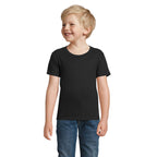 Branded Organic Fitted Kids T-Shirt in Black