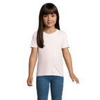 Branded Organic Fitted Kids T-Shirt in Pink
