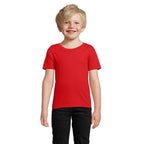 Branded Organic Fitted Kids T-Shirt in Red