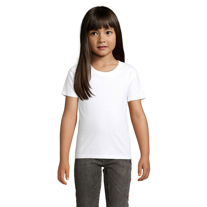 Branded Organic Fitted Kids T-Shirt in White