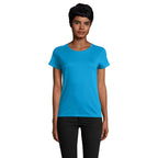 Branded Organic Fitted Women's T-Shirt in Blue