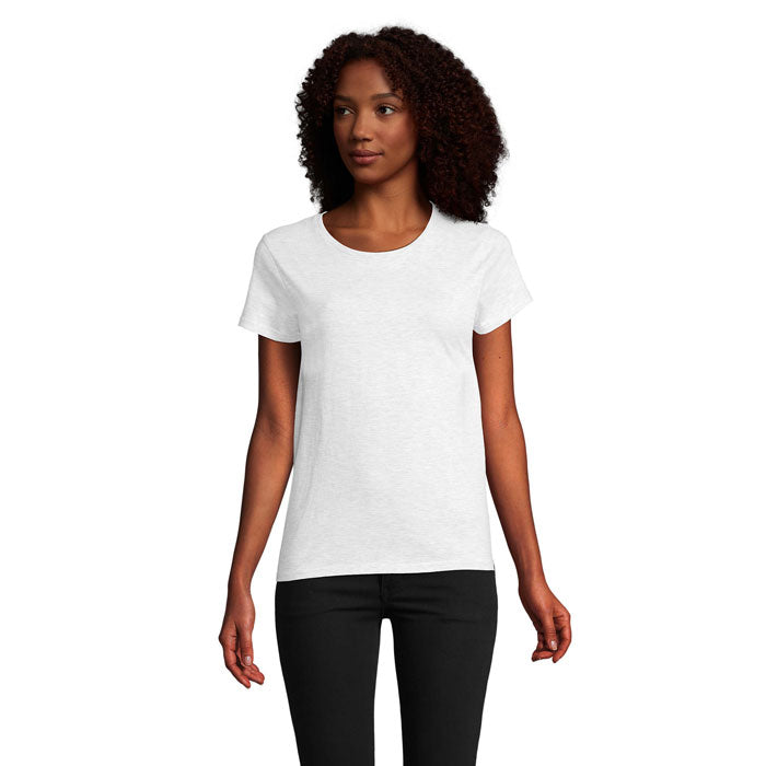 Branded Organic Fitted Women's T-Shirt in Grey