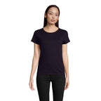 Branded Organic Fitted Women's T-Shirt in Blue